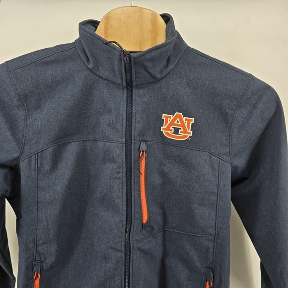 Auburn Tigers Jacket Mens L  Columbia CLG Ascender II‎ Softshell Full Zip Navy - Picture 2 of 10